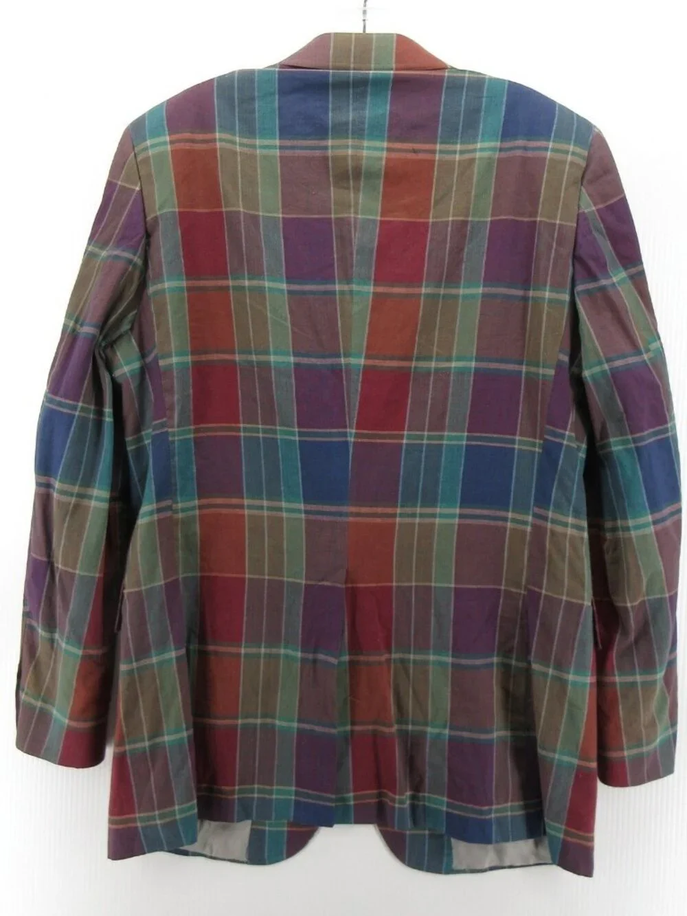 VINTAGE Corbin Sport Coat 42 Blazer Madras Plaid Preppy 90s USA *